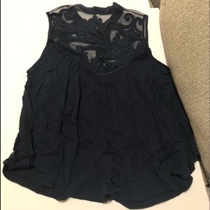 Free People Navy sleeveless top size small